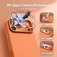 Vista 579 de GONEZ Funda de silicona para iPhone 15 Pro Max, compatible con Magsafe, protector de cámara + protector de pantalla, forro de microfibra suave Negro