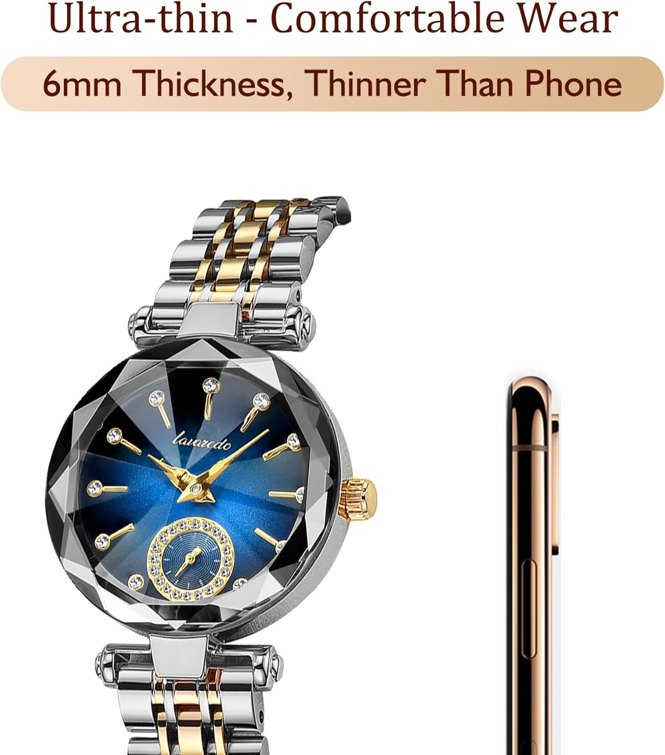 BEN NEVIS Watch, Watches for Women with Elegant Leather Strap, Fashion Analog Creative Diamond Dial Wrist Watch, Jewelry Gift for Wedding Anniversary Birthday - Image 4