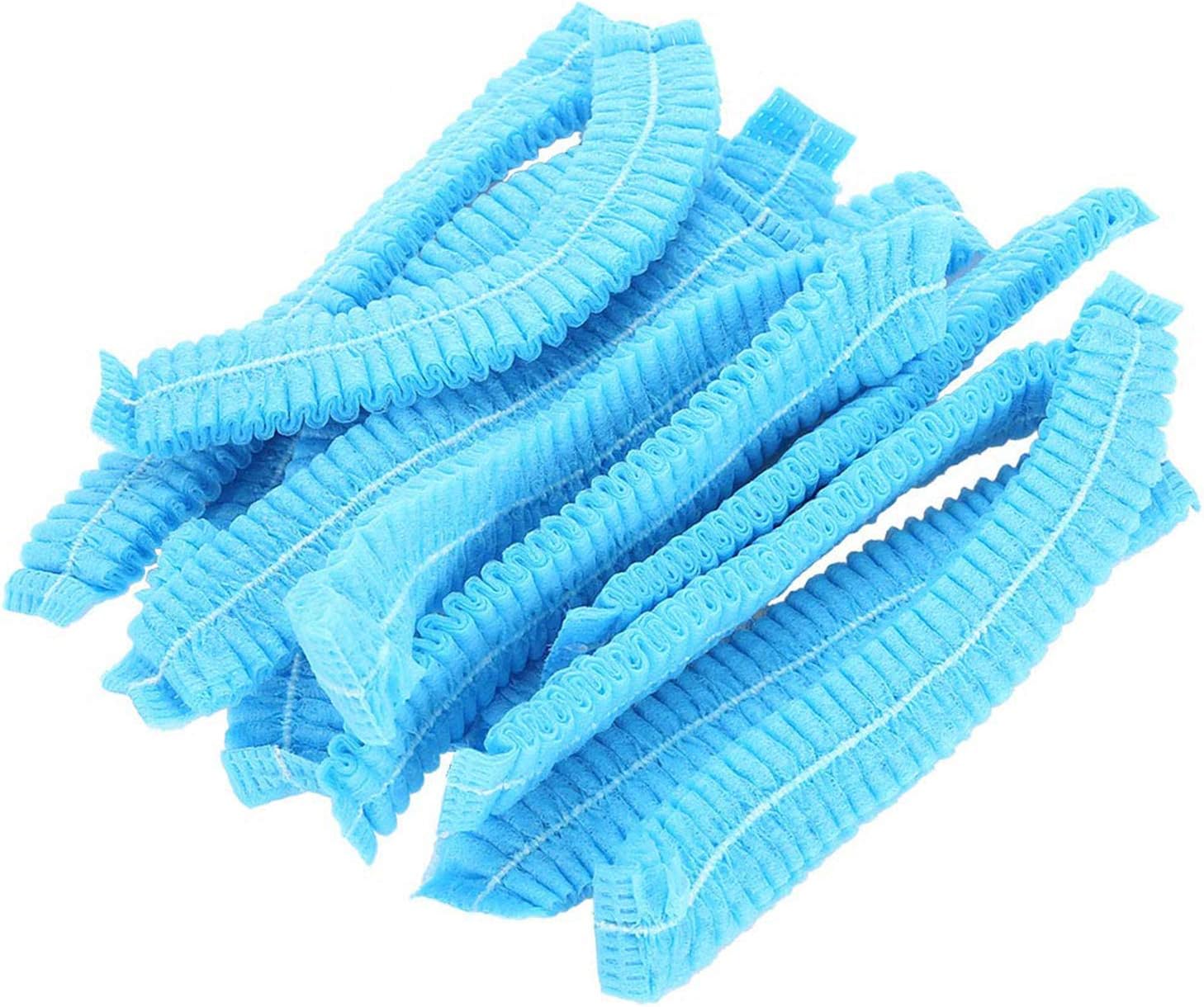 A+ DESIGN 100 Pieces Disposable Non-Woven Clip Caps Mob caps hairnets Head Cover, 21", with 6 Colors for You to Choose. (Black)