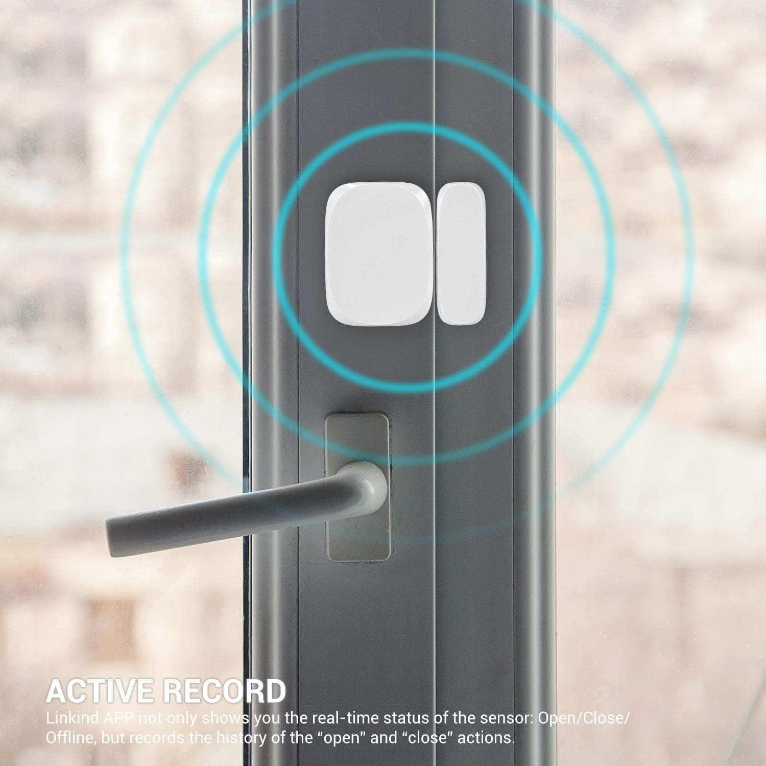 Linkind Window and Door Sensor 4-Pack, Zigbee Door and Window Alarm, DIY Home Security System, Burglar Alert