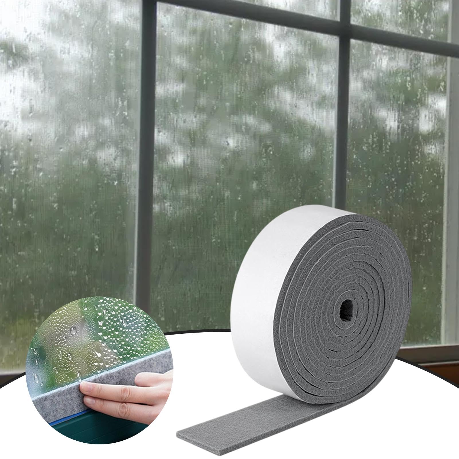 Tiras antihumedad para ventana Byeaon, absorbentes de condensación, tiras antivaho, reutilizables y duraderas, 4 x 200 cm