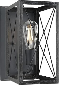 Progress Lighting 1-Light Farmhouse Wall Sconce Light Cerused Black Oak, Briarwood Collection, Indoor, P710012-031, Textured Black