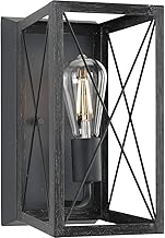 Progress Lighting 1-Light Farmhouse Wall Sconce Light Cerused Black Oak, Briarwood Collection, Indoor, P710012-031, Textured Black