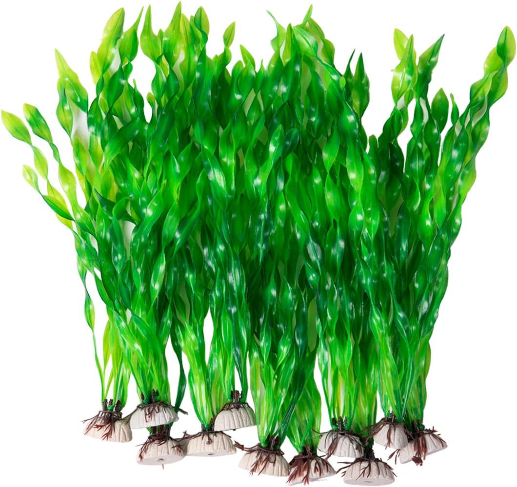 CousDUoBe 11 Pack Artificial Seaweed Decor，Used for Household and Office Aquarium Simulation Plastic Seaweed Water Plants（12 inches）