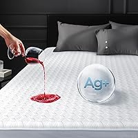 Novted Silver-Infused Bamboo Rayon Waterproof King Mattress Protector - Hypoallergenic, Odor-Free, Quiet, Fits 6-21" Deep