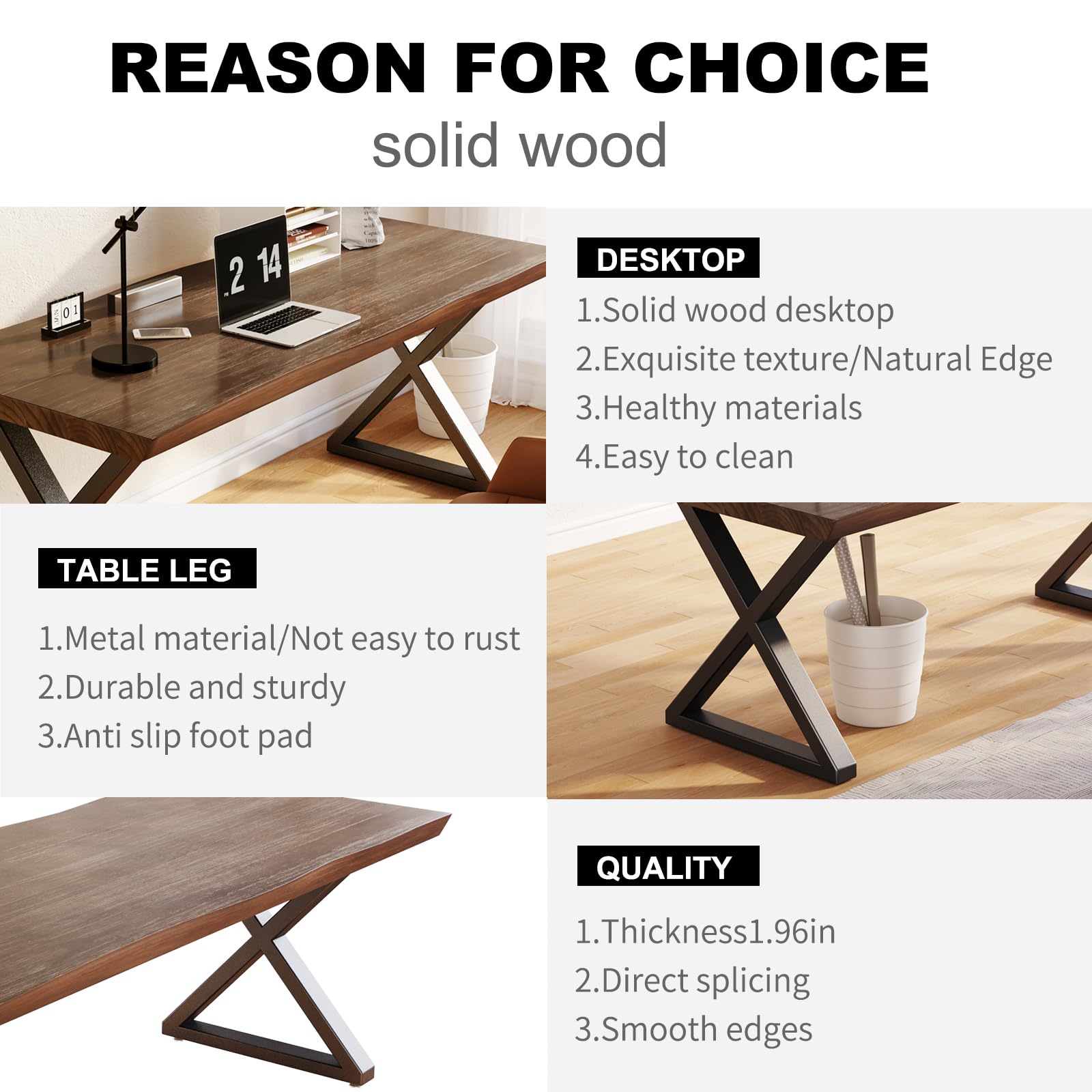 Amazon.com: jmzx store Solid Wood Rustic Style 55.1-inch