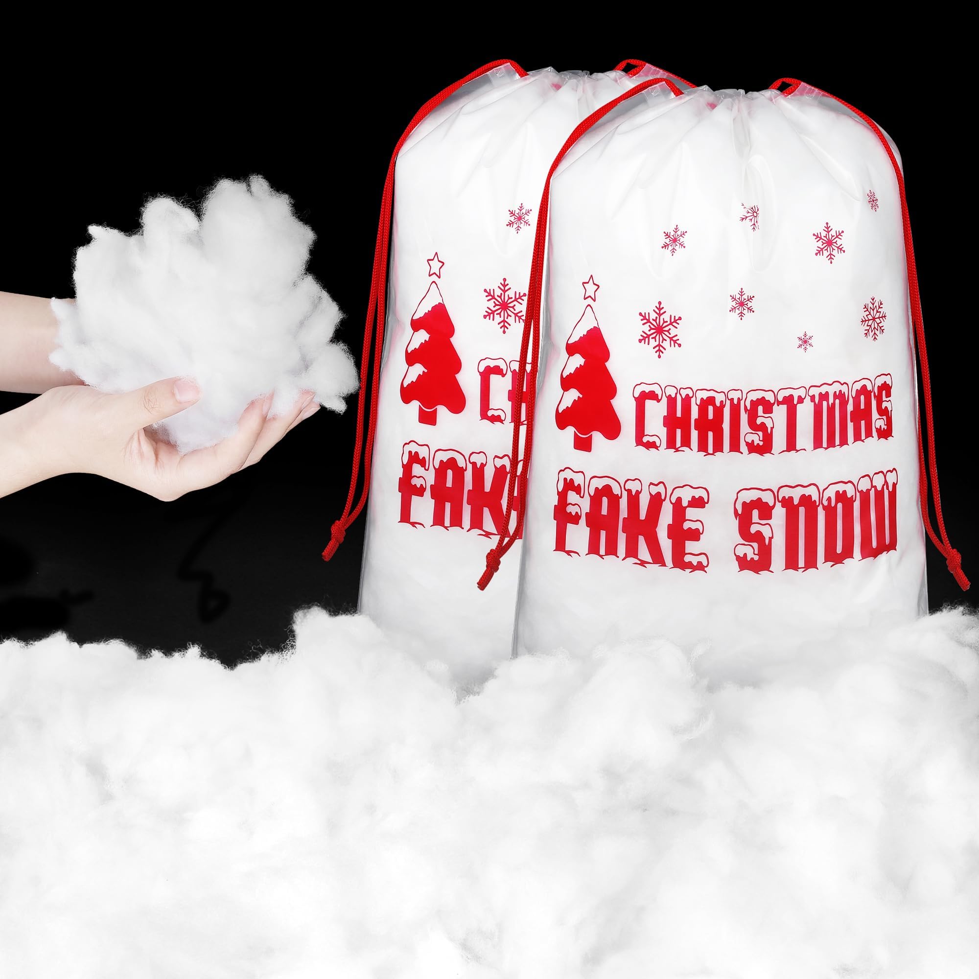 Aodaer Fausse neige artificielle pour décoration de Noël - 1 000 g - Décorations de neige artificielles en coton doux et duveteux - Fibre d'intérieur - Pour sapin de Noël, table de vacances et manteau