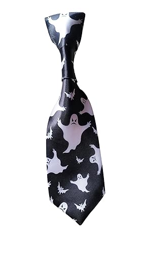 Halloween Ghosts Neck Tie that Slips Onto Your Dogs Existing Collar (Large)