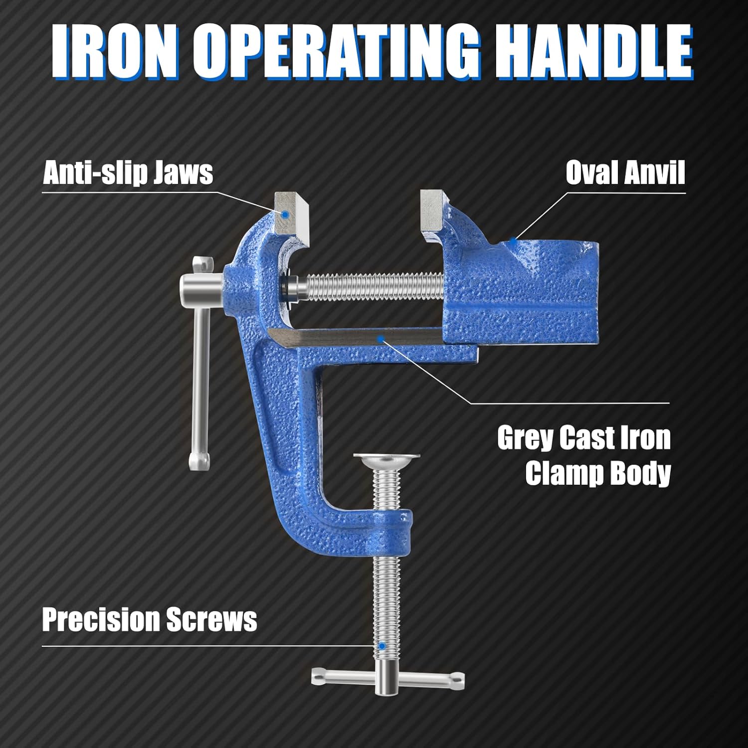 Mini Table Clamp, 2" blue, Small Bench Vise, Upgraded cast steel manufacturing Jewelers Hobby Clamps Craft Repair Tool Portable Work Bench Vise (Mini)