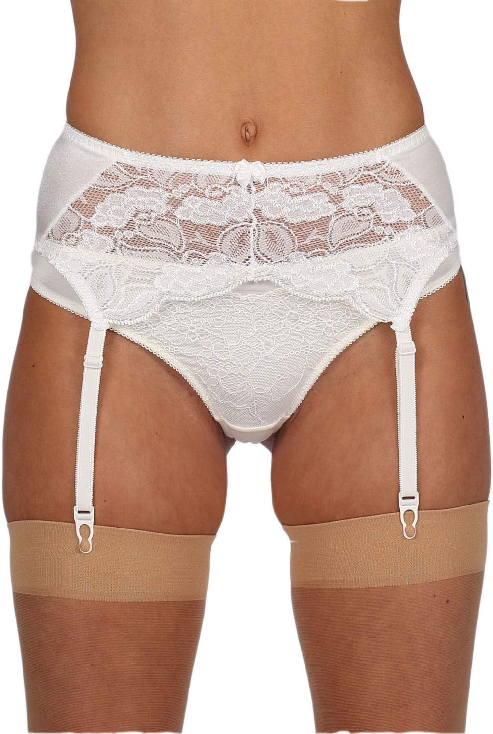 Classified Black RED White Ivory DEEP LACE Suspender Belt S 6-8/M 10-12/L 14-16/XL 18-20