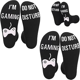 ZGDEIWGF 2 Pairs Gaming Socks, Novelty Socks, Fun Socks, I’M Gaming Do Notdisturb Socks, Unisex Gaming Socks, Gift For Gam…