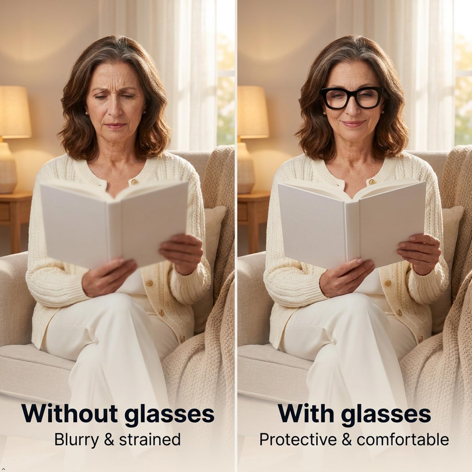 Eyekepper 4-Pack Large Frame Bifocal Reading Glasses Women Oversize Bifocal Readers