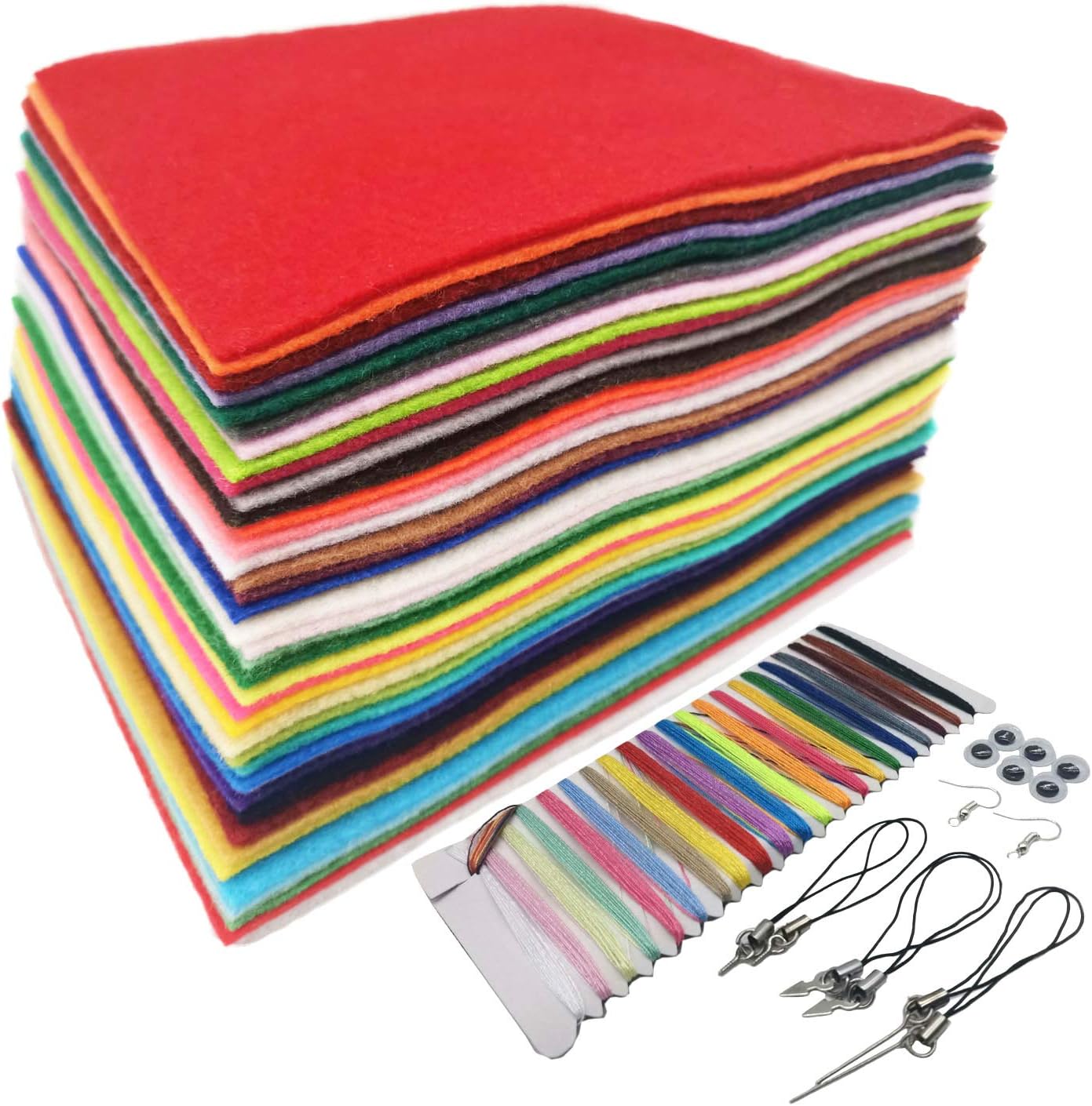 40 Pcs (30x30cm) Assorted Colors Felt Sheets 1.4mm Thick Soft Sewing Fabric Acrylic Fibres DIY Craft Material for Kids Adults Patchwork Arts Projects