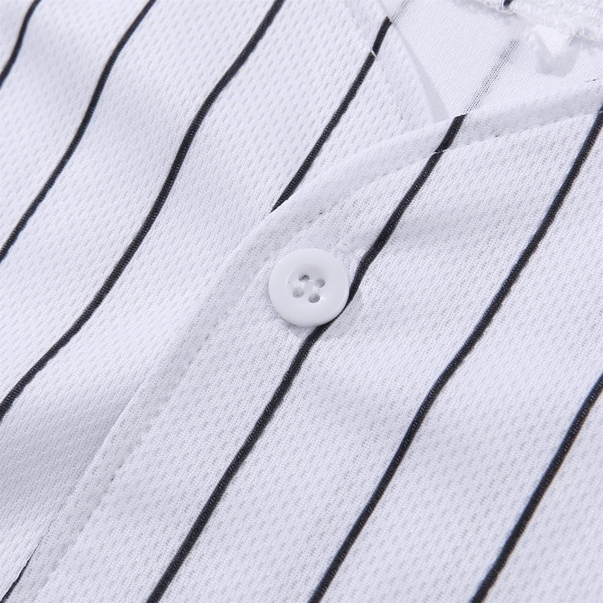 Mowbeat Baby Boys Short Sets Baseball Jersey Kid's Solid Color Stripe Outfit Jersey Shirt Elastic Waist Trousers 2PCS