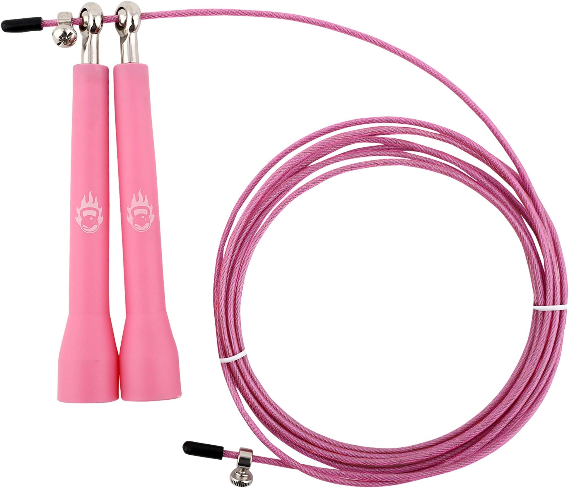 Burnlab Adjustable Skipping Rope Suitable for Gym, Crossfit, Double Unders, Speed Jumping, Cardio and Weight Loss - for Men and Women (Pink)