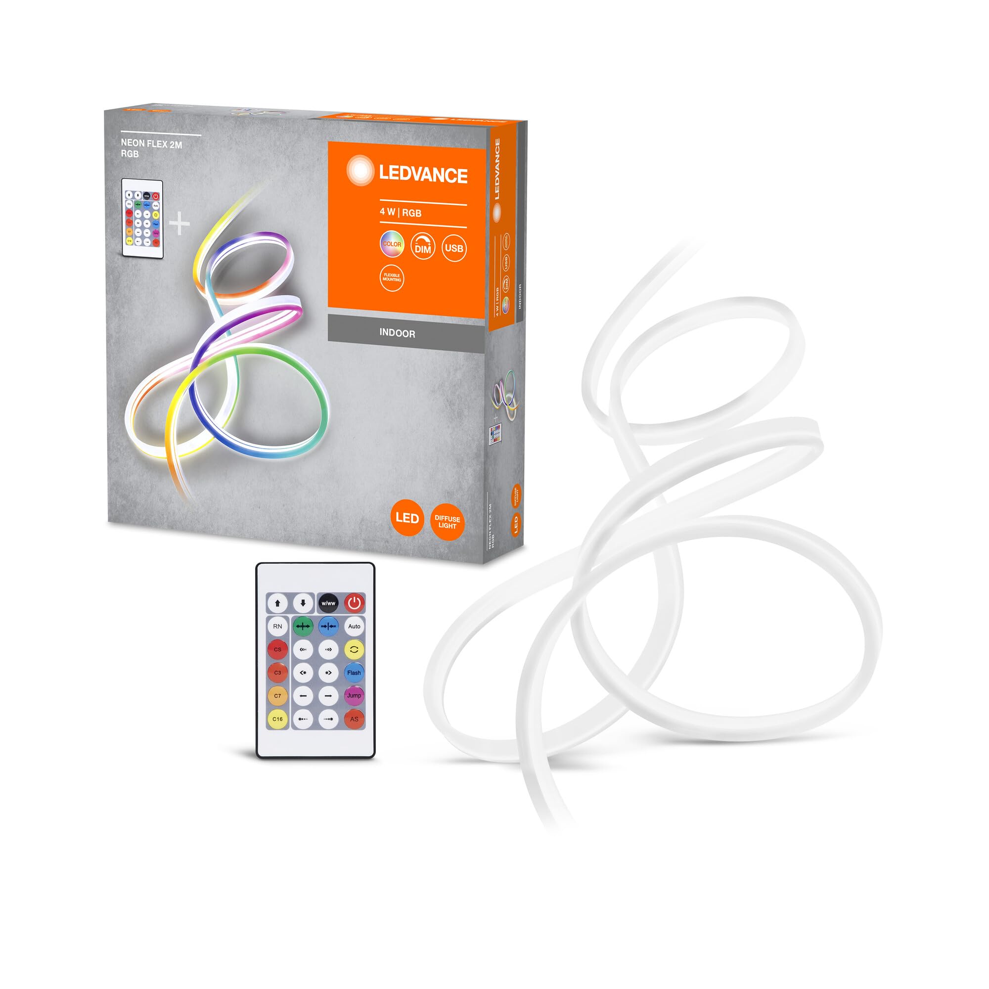 Ledvance Neon Flex Led Strip, Rgb, Usb, 2.1 M