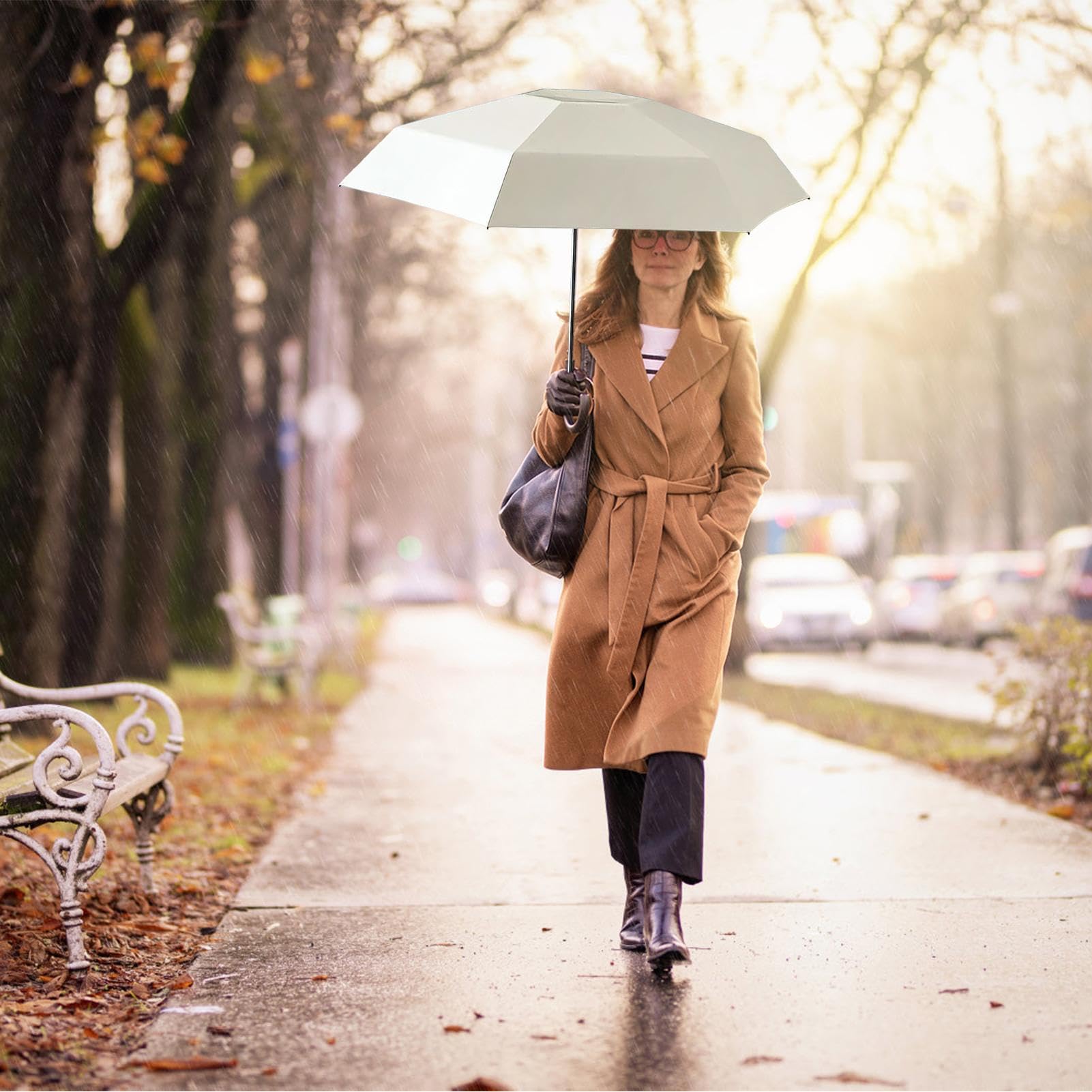 Mini Travel Umbrella - Compact Foldable Rain for Sun Protection UPF 50+ | Lightweight Portable Canopy with Wind Resistant Frame, Small Pocket Size for Bag Backpack Daily Commute Use