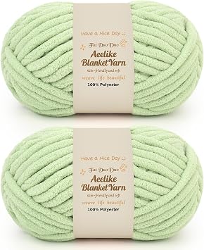 Aeelike Chunky Yarn, 2x250g Chunky Wool for Hand Knitting & Crochet, Green