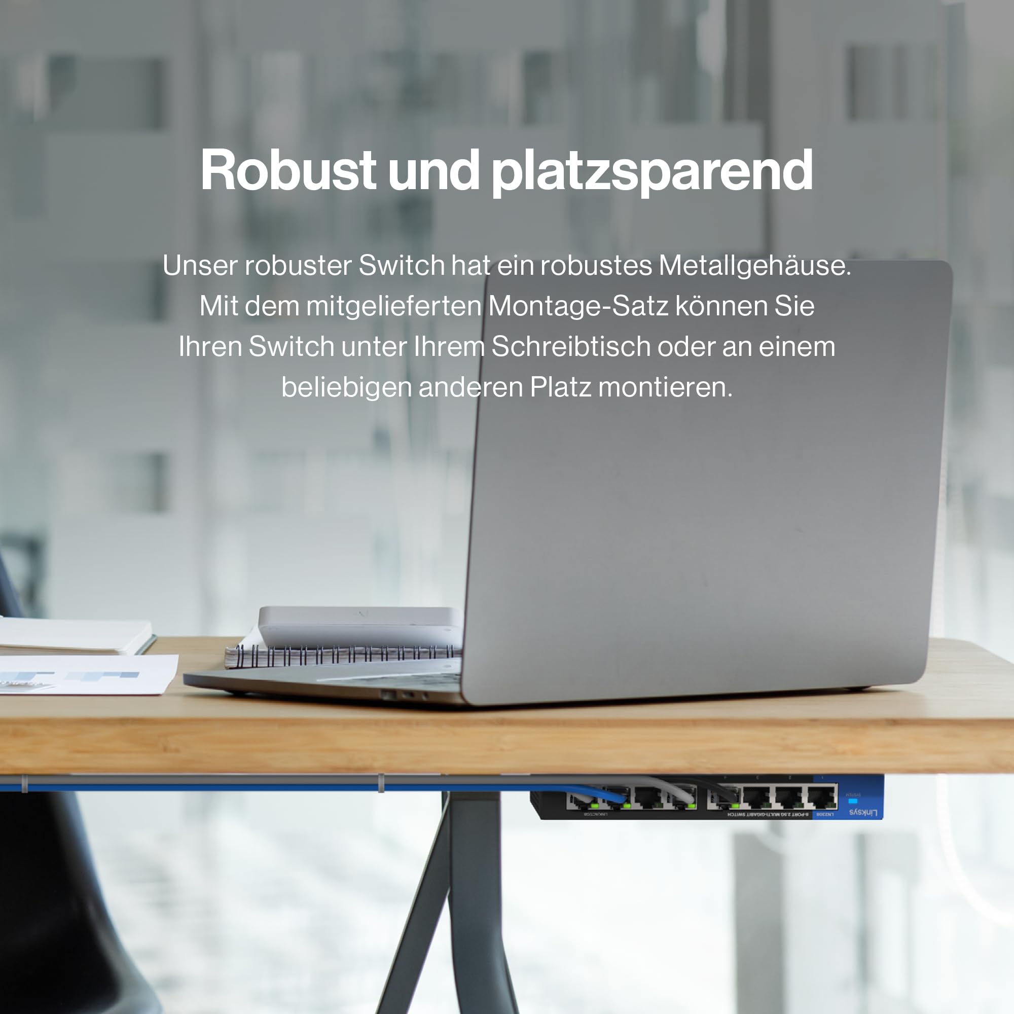 Linksys 8-Port, 2,5 G Multi-Gig Unmanaged PoE++-Switch | Energieeffizientes Ethernet | Full-Duplex-Flusskontrolle | Für WiFi 6/6E/7 Access Points & IP-Kameras | Metallgehäuse | PoE-Leistung von 180 W