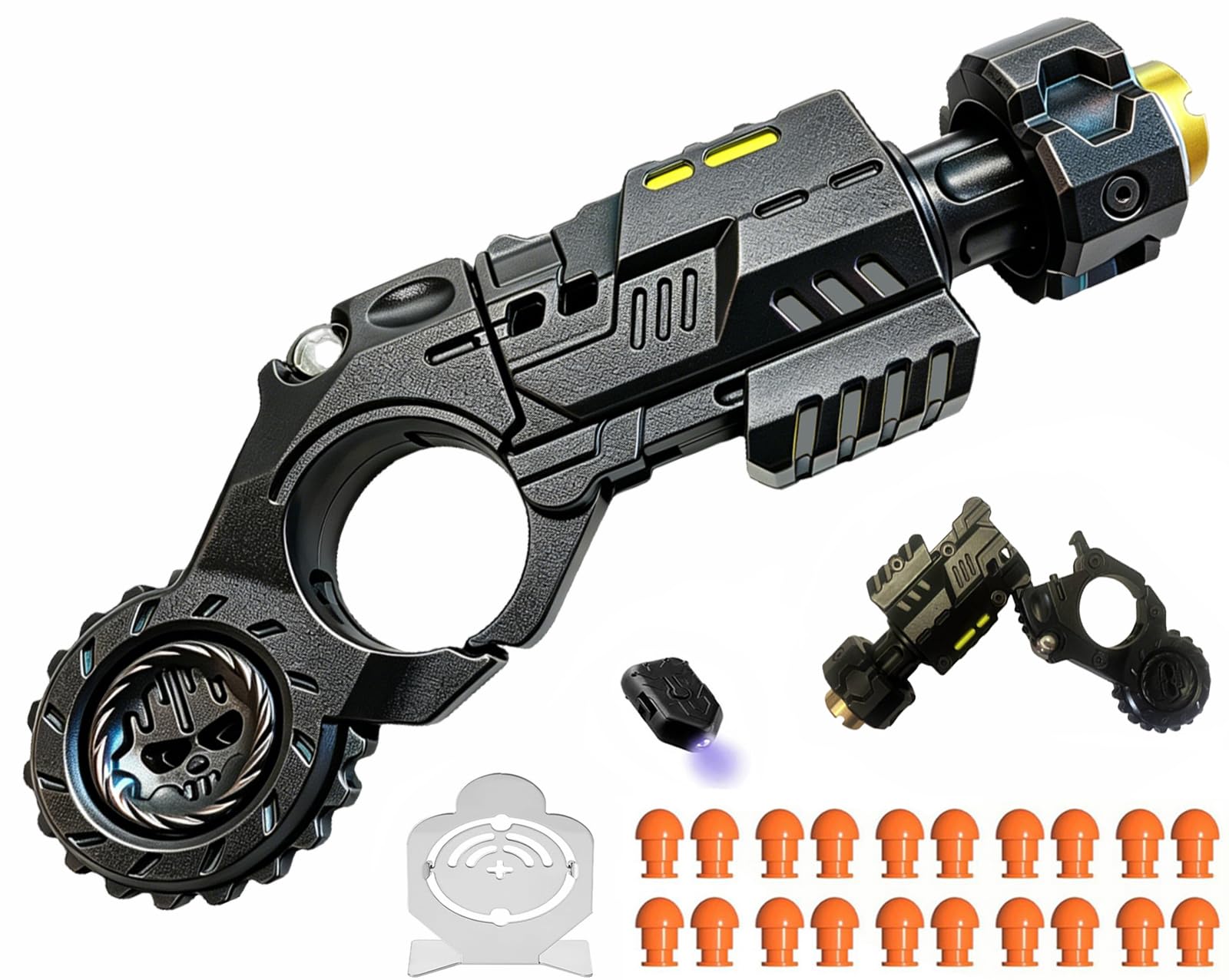 Alloy Anti Stress Toy, EDC Adult Handheld Stress-Relieving Toys 11cm Help Relieve Stress With Textured Spinner Finger Toy, For Anxiety Gift (Black)