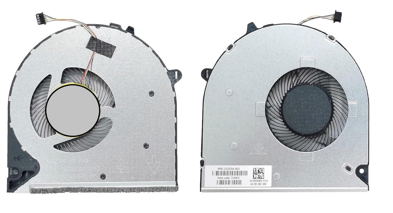 Replacement CPU Cooling Fan for HP 15S-DU2000 Series P/N L52034-001 laptops featuring UMA (Integrated) graphics L52034-001 Voltage: DC 5V Power/Current: 0.5A Connector: 4-Pin / 4-Wire-picture-21