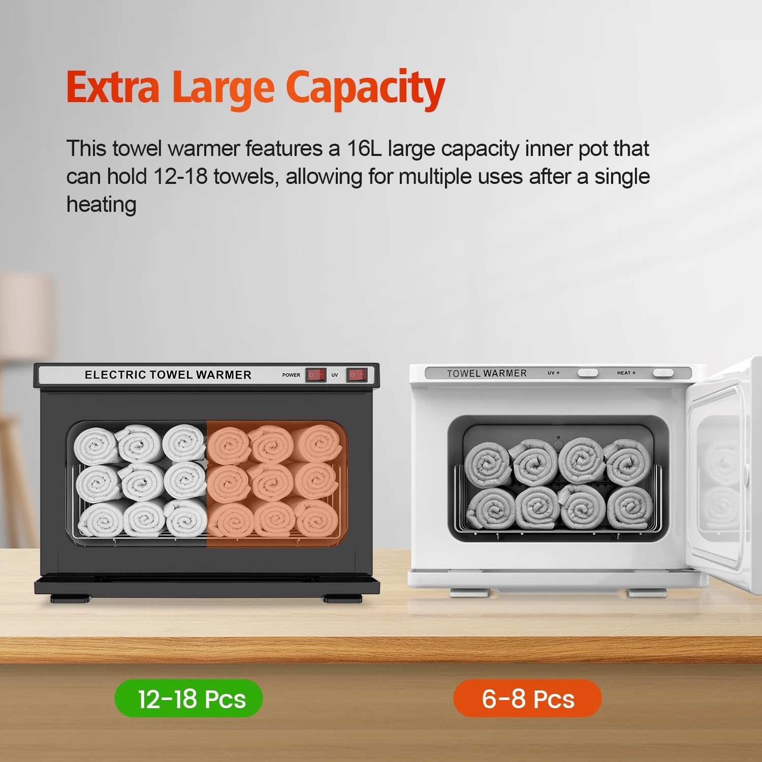 Towel Warmer Cabinet, 16L Professional Hot Towel Warmer Heating Use for SPA, Massage, Salon, Barber and Home - Black - Image 3