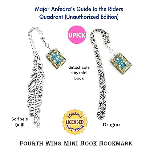 Miniatura 2 de FOURTH WING Rebecca Yarros Clay Mini Book Dragon Scribe Quill Bookmark Licensed Merch UPICK (Major Anfedras Guide to the Riders Quadrant, Scribe