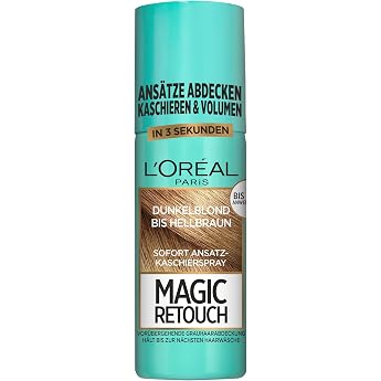 l'or al paris root concealer spray for smooth and natural transitions conceals roots until washed out magic retouch dark blonde to light brown 1x 75 ml