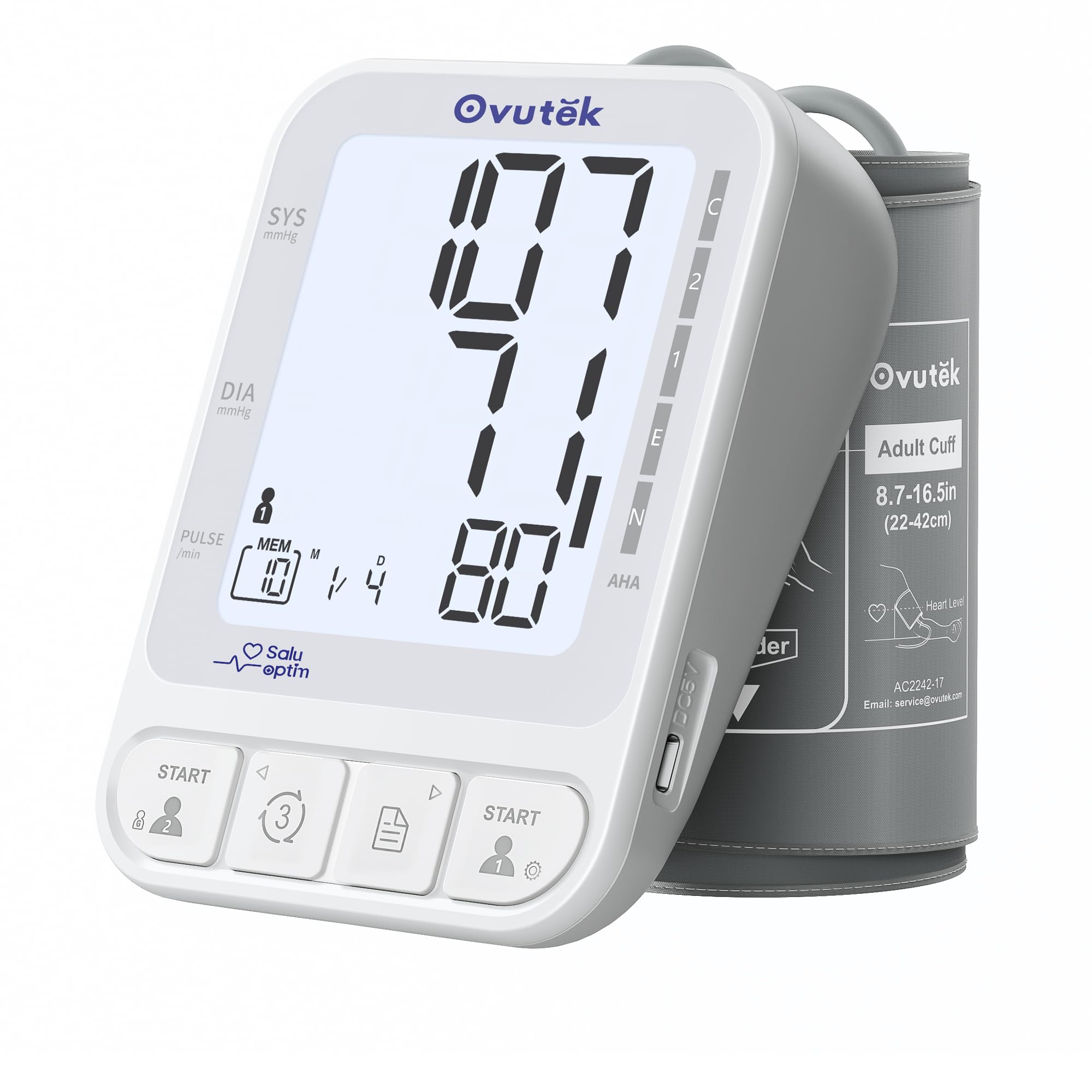 Blood Pressure Monitors for Home Use, 3 Users Blood Pressure Cuff with Large Backlit Display, BP Machine Cuff 8.7"-16.5", Accurate Home Blood Pressure Machine Upper Arm with Batteries