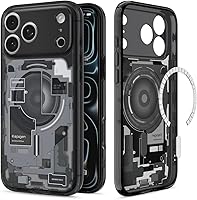 Vista 14 de Spigen - Funda Ultra Hybrid MagFit con impresión digital directa para iPhone 15/14/13, diseño Zero One, color negro, compatible con MagSafe