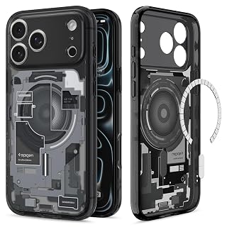 Spigen Ultra Hybrid MagFit Case for iPhone 17 Pro Max Case, Compatible with MagSafe, Drop Protection, Anti-Yellowing, Translucent Phone Case for iPhone 17 Pro Max 6.9 inch - Zero One Black - Amazon product rated Grade A