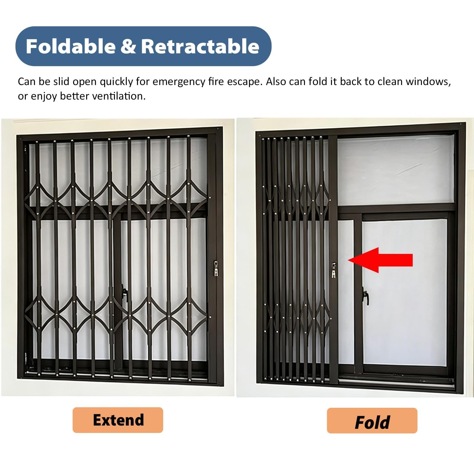 Fenstergitter Einbruchschutz Klappbares Fenstersicherheitsgitter