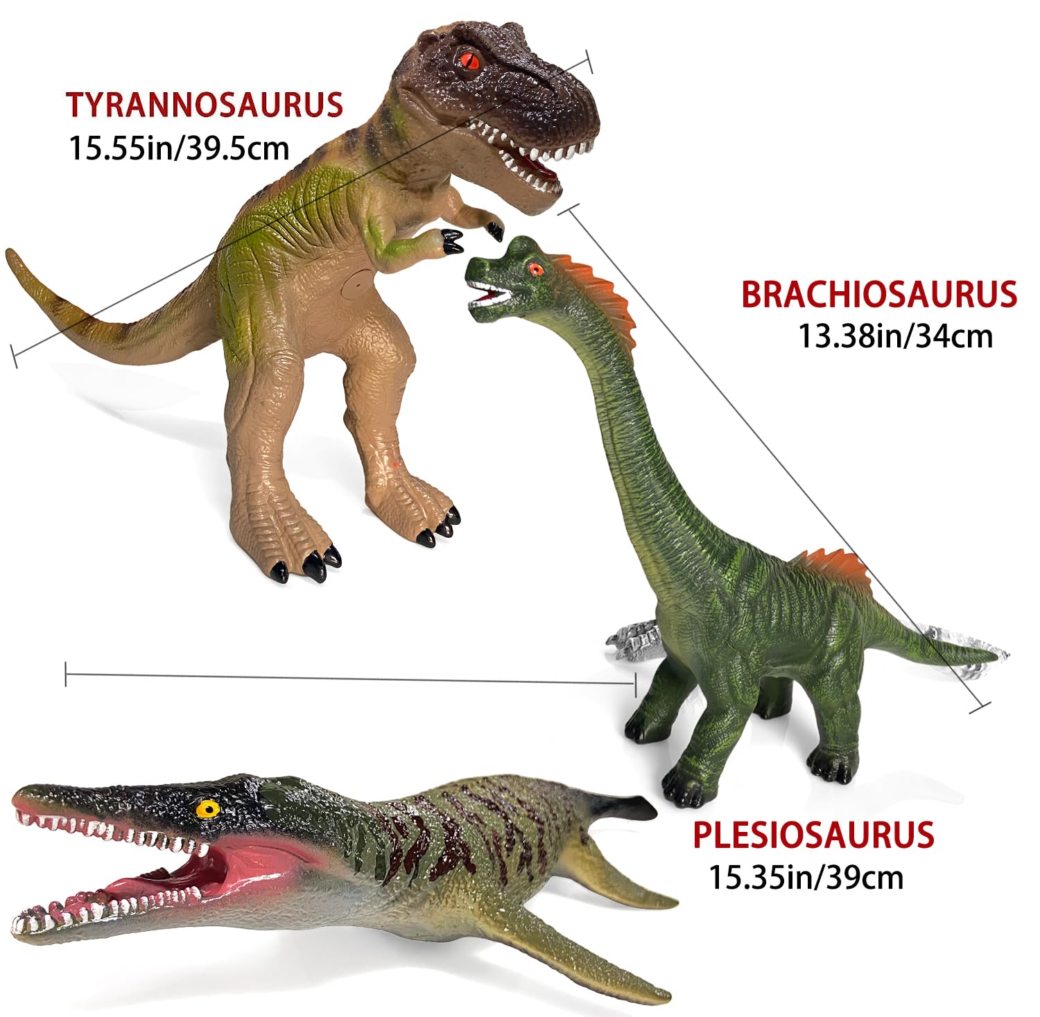 Juguetes de dinosaurio para niños de 3 a 5 años – Juego de 7 piezas con figuras de dinosaurio realistas de material suave