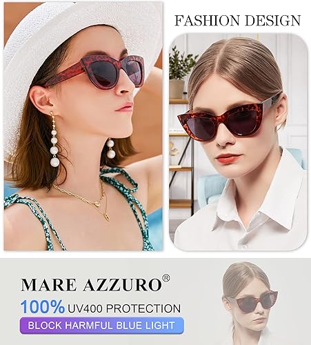 Miniatura 8 de MARE AZZURO Lentes de lectura para exteriores con diseño de ojo de gato, para mujer, lentes de sol para lectores 0.5, 0.75, 1.0, 1.25, 1.5, 1.75,