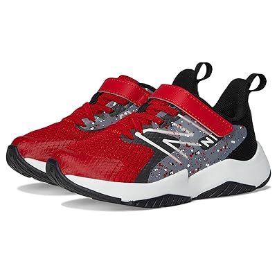 New Balance Kids Rave Run v2 Bungee Lace with Top Strap (Little Kid/Big Kid) Kids Shoes Team Red/Black/Black Cement