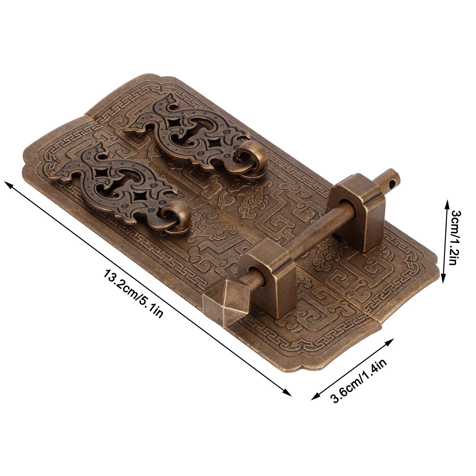 TOPINCN Chinese Antique Copper Cabinet Door Handle, Unique Carved Pattern, Ideal for Wardrobes for Kitchens, Furniture Doors