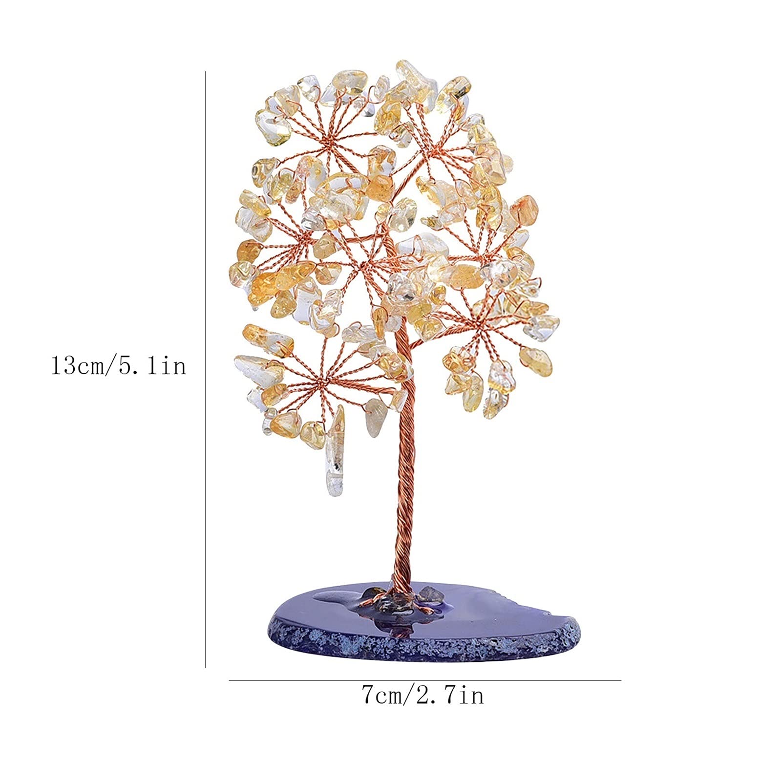 Kristallbaum Natürlicher Kristallbaum, Amethyst Rosenquarz Aquamarin, Büro-Desktop-Verzierung Kristalle (Color : White)