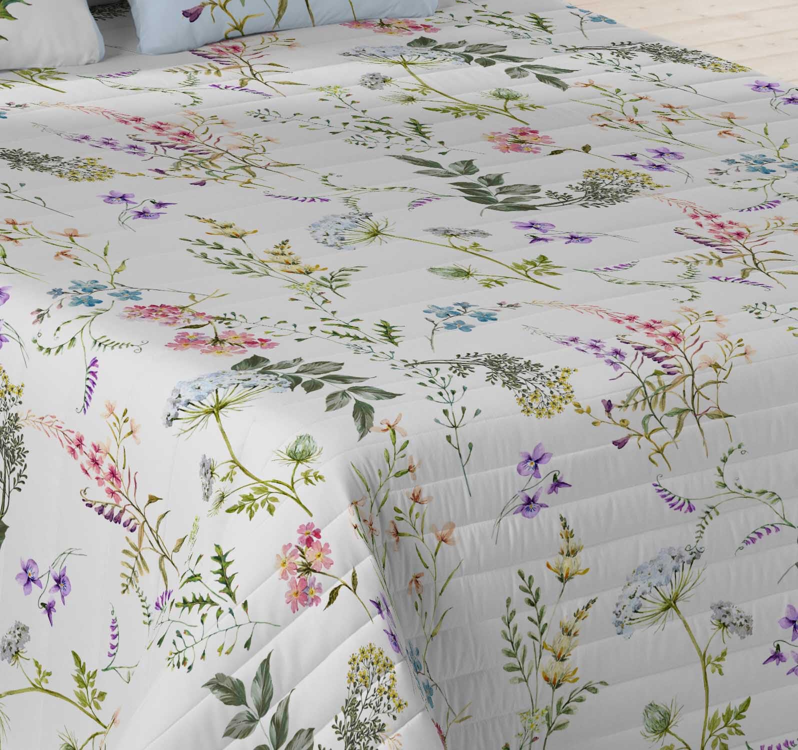 NATURALS Colcha Bouti Cama 135, 100% Algodón, Colcha con un Ligero Relleno, 230x260 cm, Maeva
