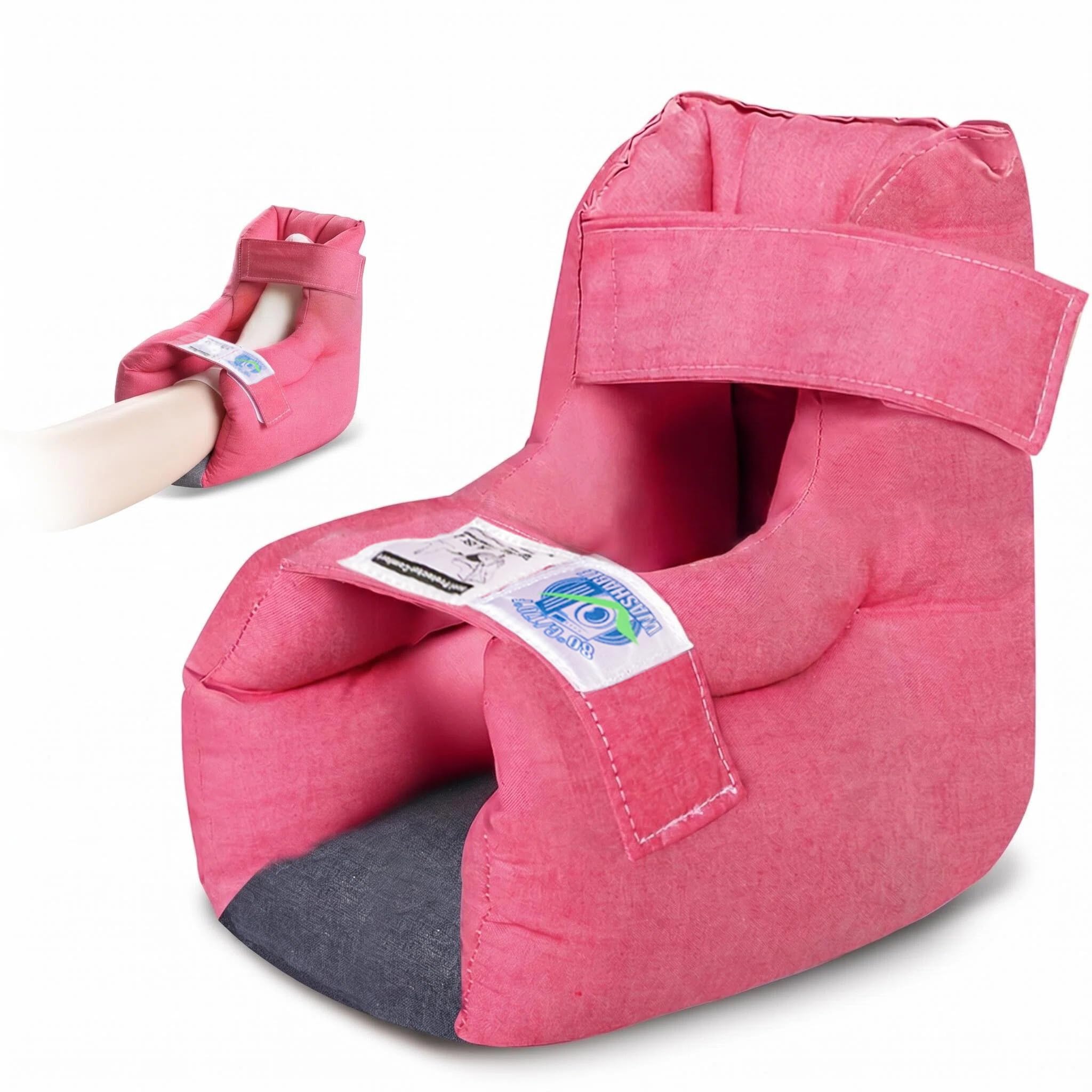 EZ Assistive Protectores de talón, cojín para úlceras por presión, almohadas de pie para pacientes postrados en cama, protector de talón para dolor de talón, Rojo, 1 Count (pack of 1)