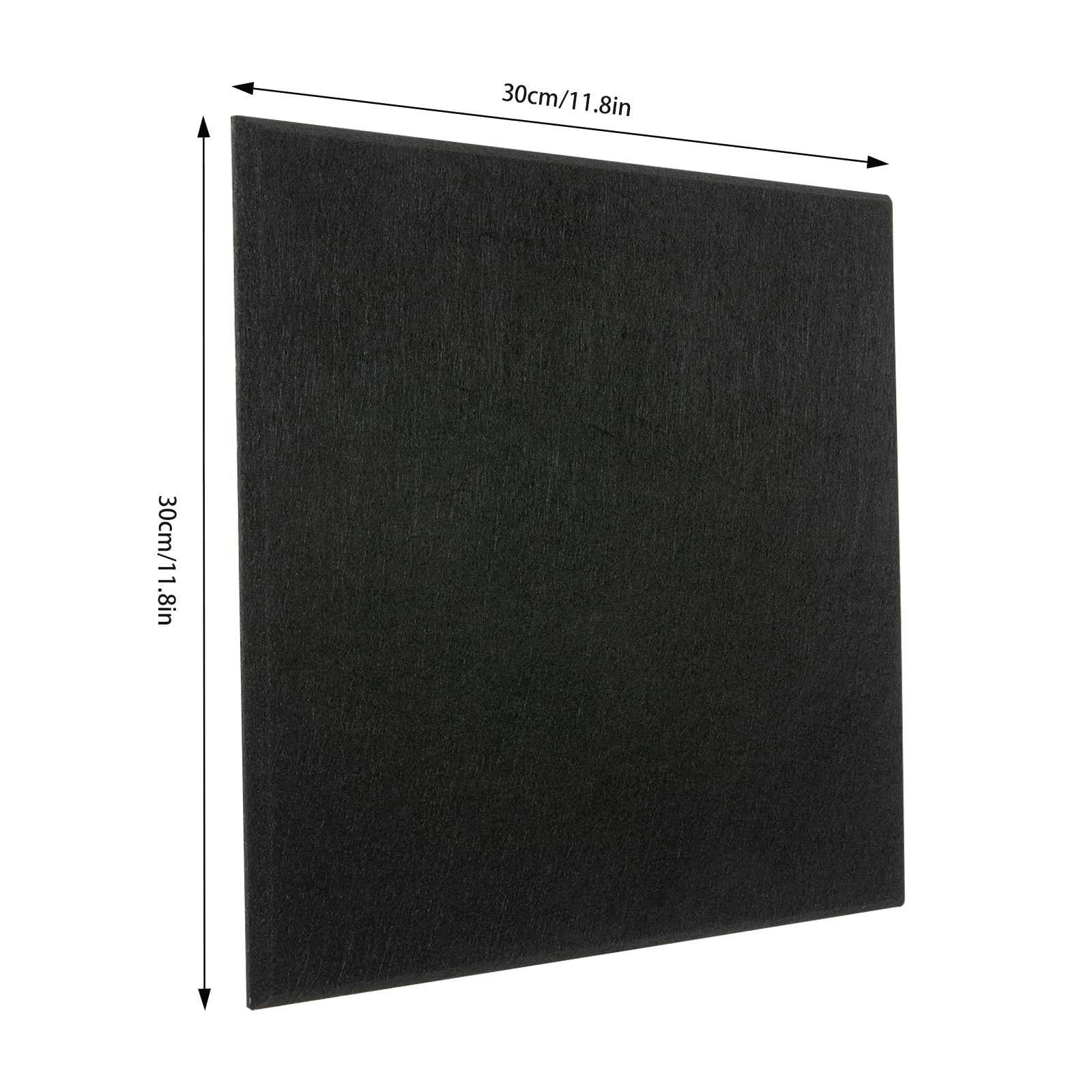 18 pannelli acustici autoadesivi in fibra di poliestere per soggiorno, ufficio, sala giochi, kTV, cinema, camera da letto, 30 x 30 cm (nero)