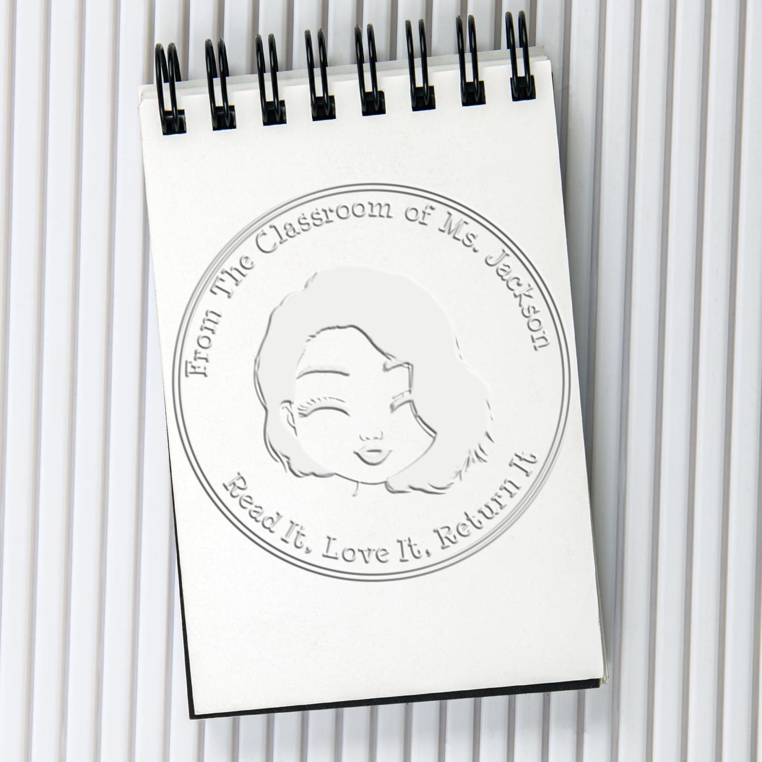 Hybrid Fun Avatar Read Love Return Embosser: Female Persona Embossing Seal - Ideal for Librarians in Schools, Book Lovers, Craftsmanship, Unique Design