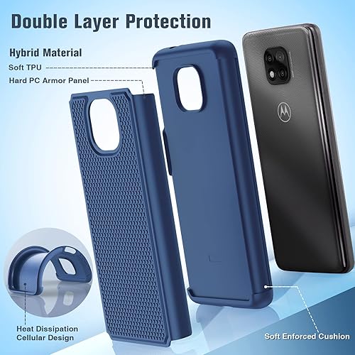 Miniatura 3 de BNIUT Funda para Motorola Moto G Power 2021: funda protectora de doble capa resistente para teléfono celular, a prueba de golpes, con parte trasera