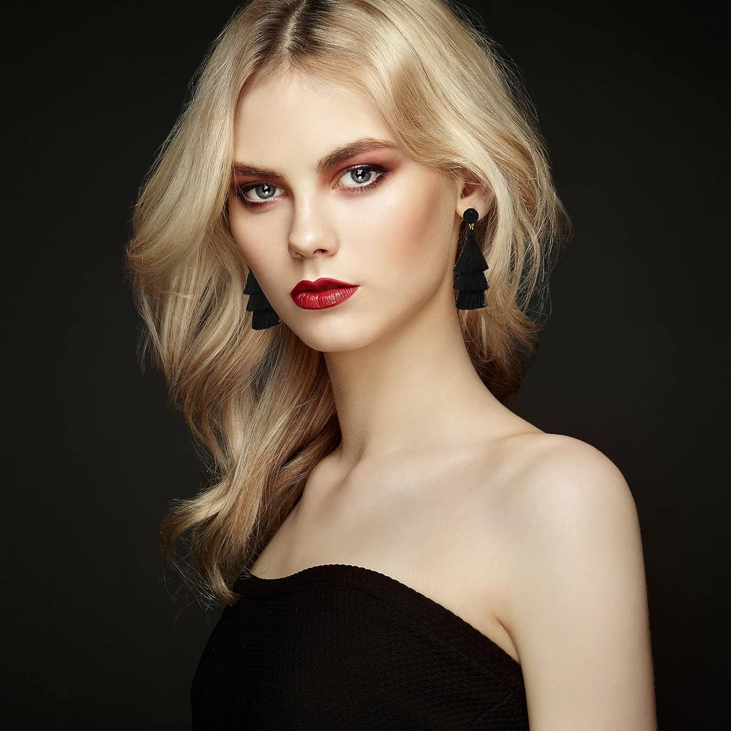 Hicarer 6 Pair Rattan Earrings Straw Tassel Bohemian Earrings for Women Summer Party - Image 4