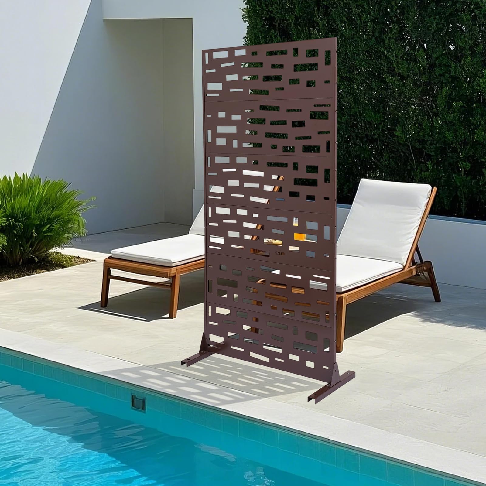 Panneau brise-vue métallique décoratif pour terrasse balcon jardin 6 pièces | Métal renforcé résistant à la corrosion