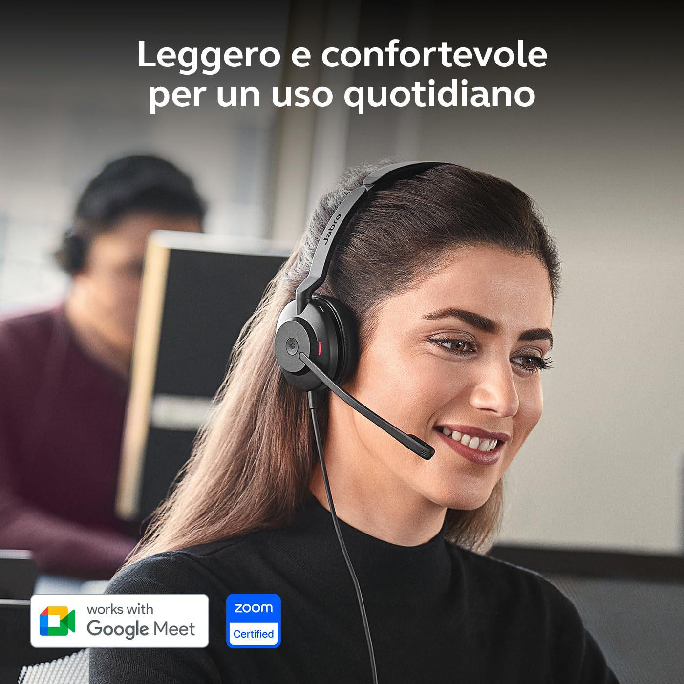 Jabra Evolve2 30 SE – USB-A/USB-C – Mono auricolare con filo certificato per Microsoft Teams