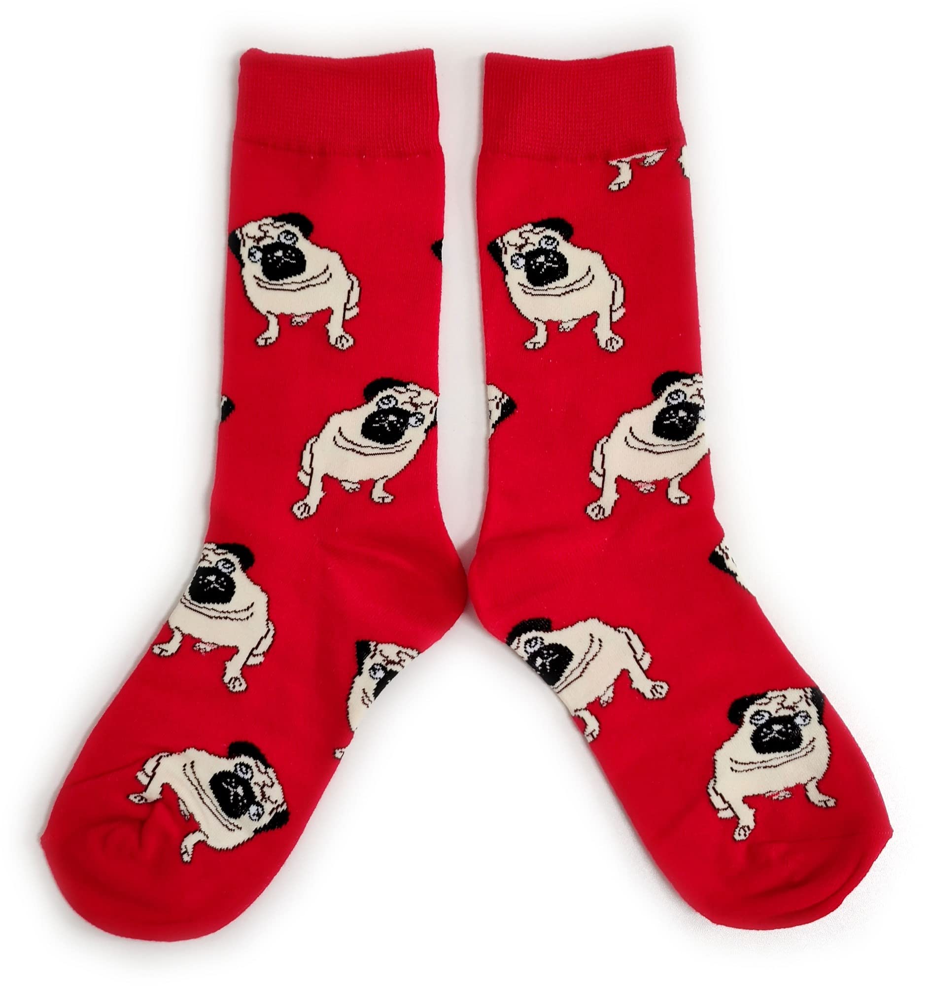 Sock Shack Women's Red A Grumble Of Pugs Dogs Bright Socks 4-8 Uk /37-42 Eur/ 6-10 Us