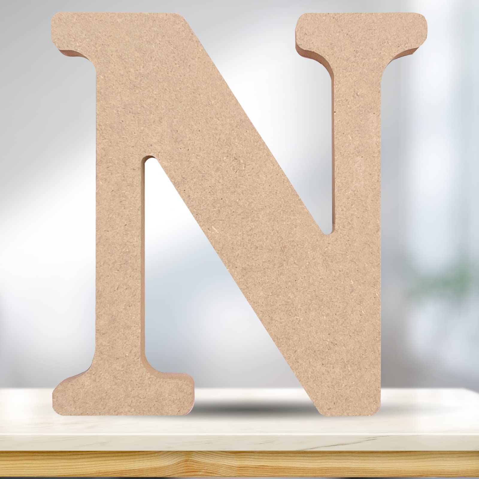 CUXFLS 4 Inch 3D Wooden Letters, Natural Wood Alphabet