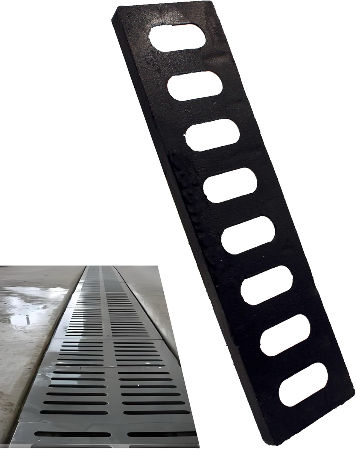 MASSLUNT Cast Iron Drain Grate, 17x4 Outdoor Drain Cover, B Class Sewer ...