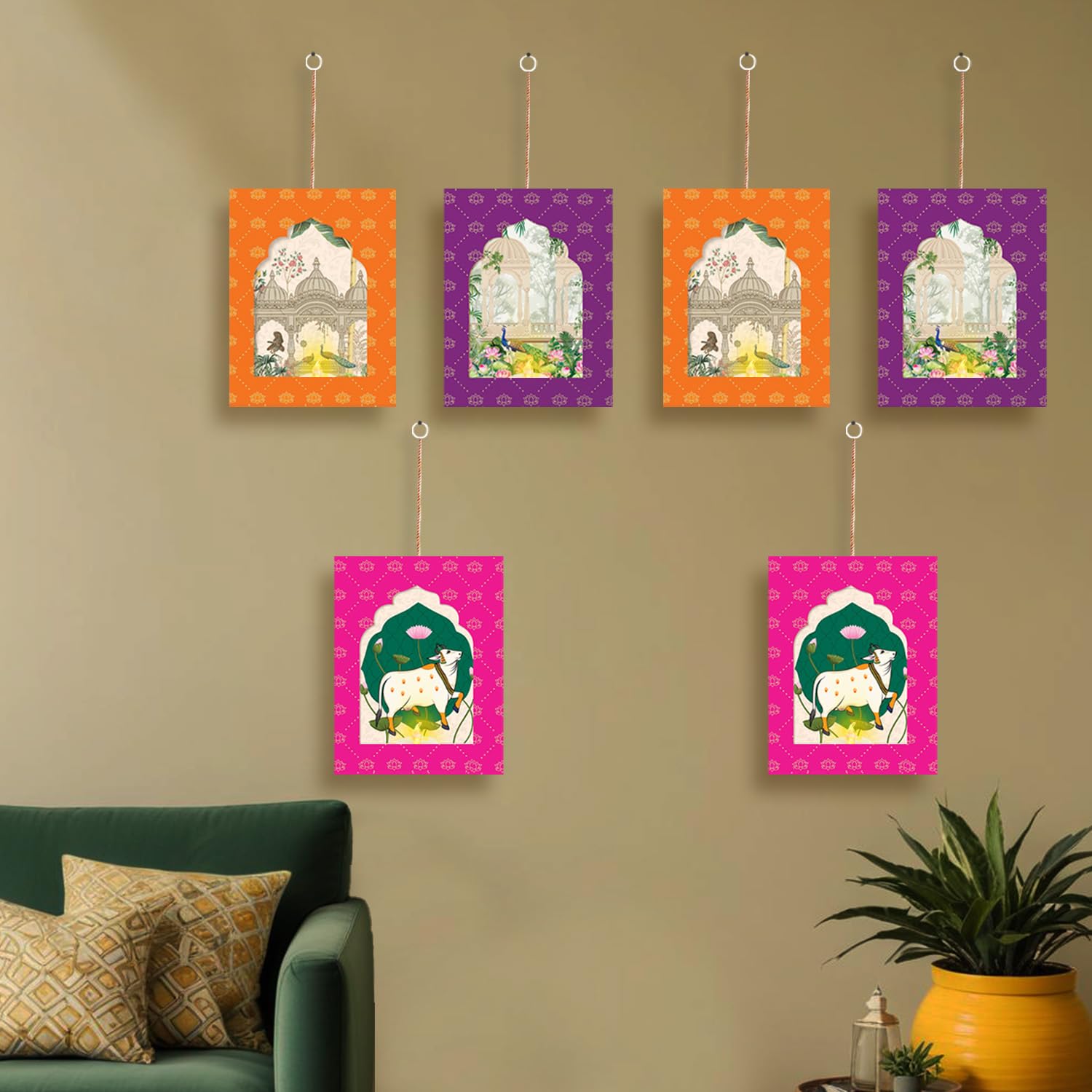 Buy Party Propz Jharokha Wall Decor 6 pcs Deep Dwar with LED Candles