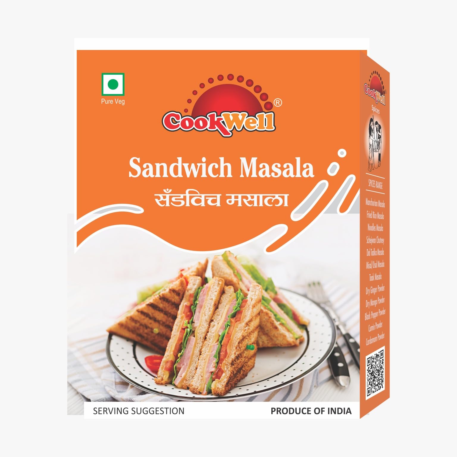 Cookwell Combo of Seasonings | Piri Piri Mix 60g × 2, Sandwich Mix 60g × 2, Chilli Flakes 35g × 2 - Tasty & Health 2